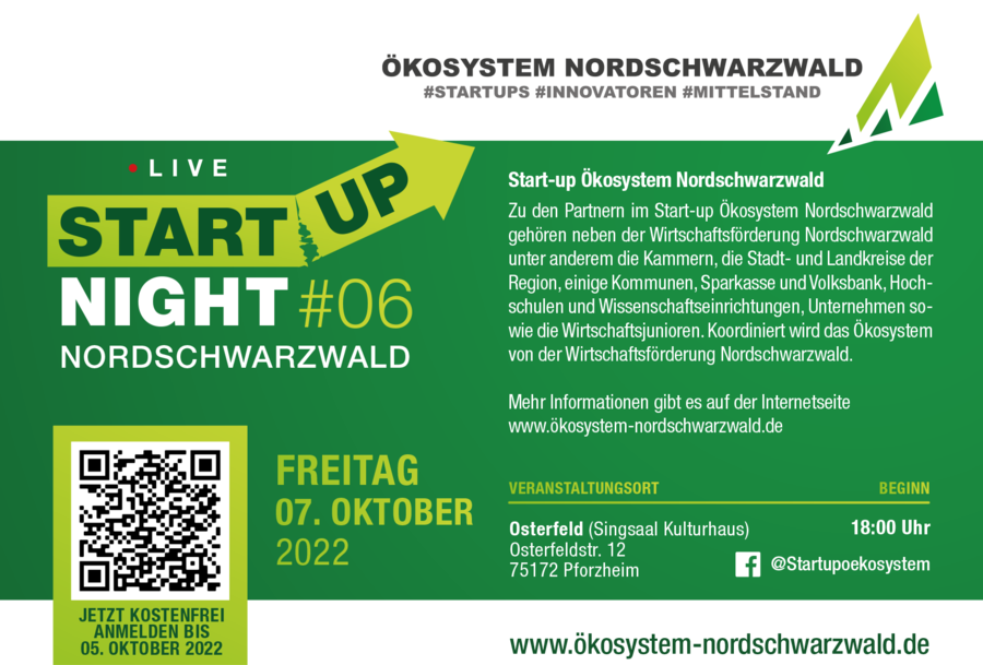Flyer Start-up Night mit QR-Code