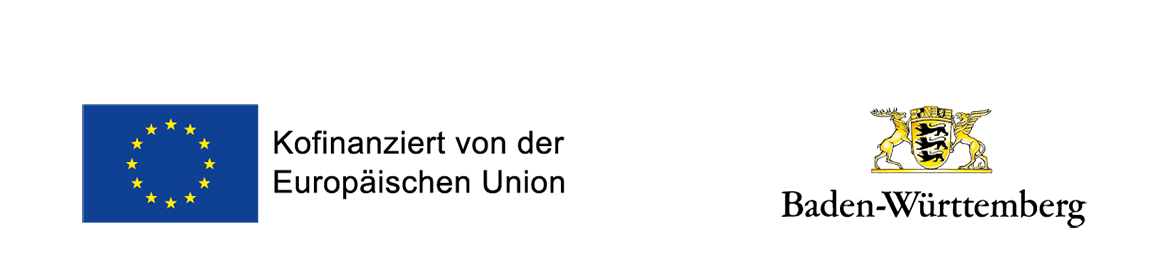 Logo von Baden-Württemberg und der EU mit dem Zusatz Kofinanziert von der Europäischen Union