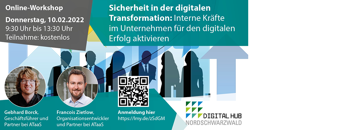 Flyer zur Veranstaltung Sicherheit in der digitalen Transformation: Interne Kräfte im Unternehmen für den digitalen Erfolg aktivieren