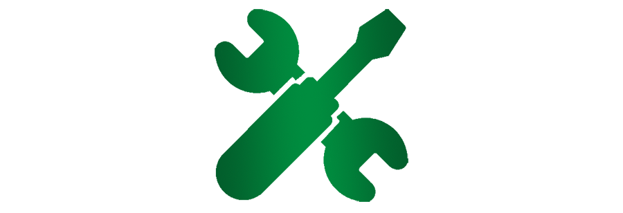 Icon Handwerk: Grafik eines Schraubenziehers und eines Doppelmaulschraubenschlüssels