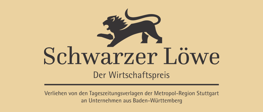 Logo Schwarzer Löwe - Der Wirtschaftspreis. Verliehen von den Tageszeitungsverlagen der Metropol-Region Stuttgart an Unternehmen aus Baden-Württemberg